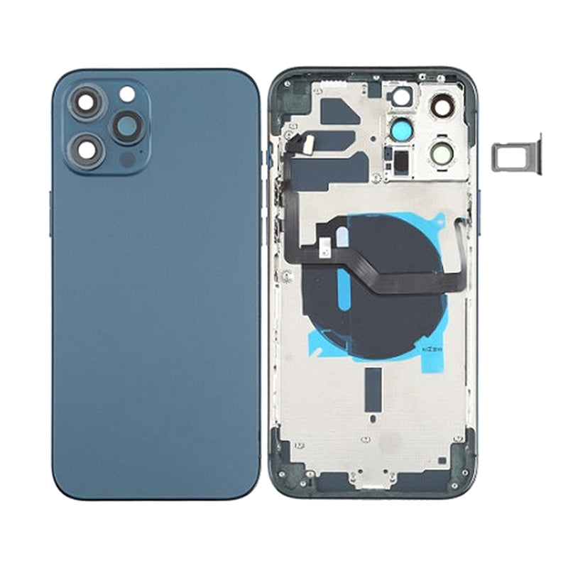 Back Housing With Power Flex Navy No Logo For iPhone 12Pro Max (Best Aftermarket)