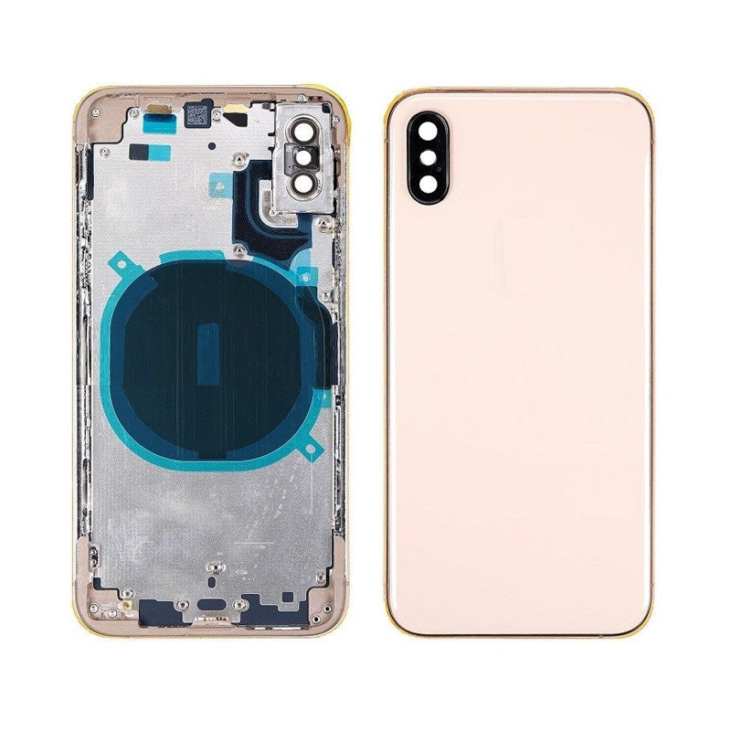 Back Housing Without Parts Gold No Logo for iPhone Xs (Aftermarket High Quality)