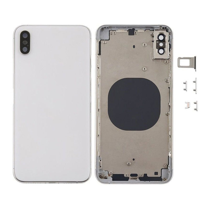 Back Housing Without Parts White No Logo for iPhone Xs Max (Aftermarket High Quality)