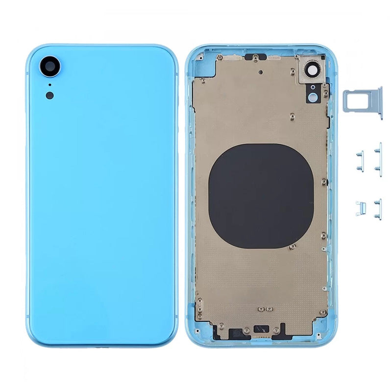 Back Housing Without Parts Blue No Logo for iPhone Xr (Aftermarket High Quality)