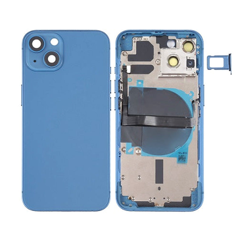 Back Housing With Power Flex Blue No Logo For iPhone 13 (Best Aftermarket)