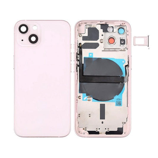 Back Housing With Power Flex Pink No Logo For iPhone 13 (Best Aftermarket)