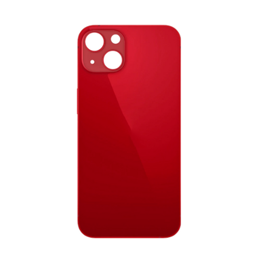 Back Glass Red No Logo With Pre-Installed 3M Adhesive For iPhone 13 (Aftermarket Premium)