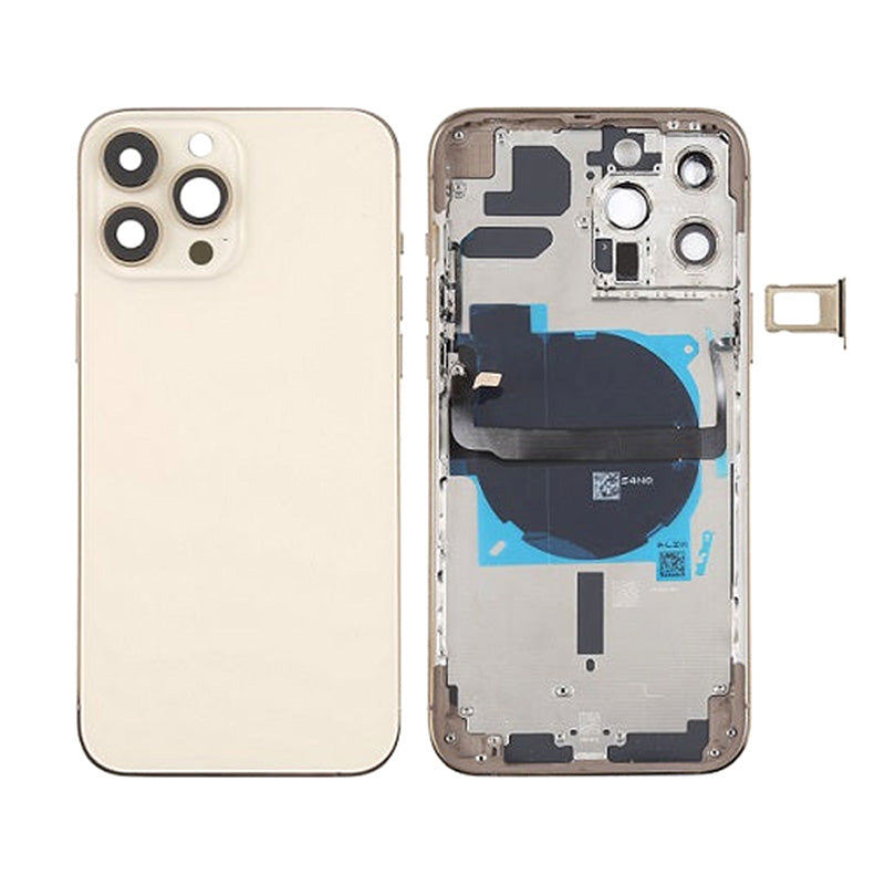 Back Housing With Power Flex Gold No Logo For iPhone 13Pro (Best Aftermarket)