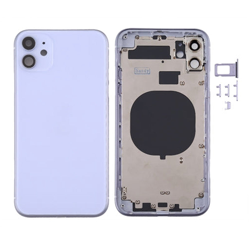 Back Housing Without Parts Purple No Logo For iPhone 11 (Best Aftermarket)