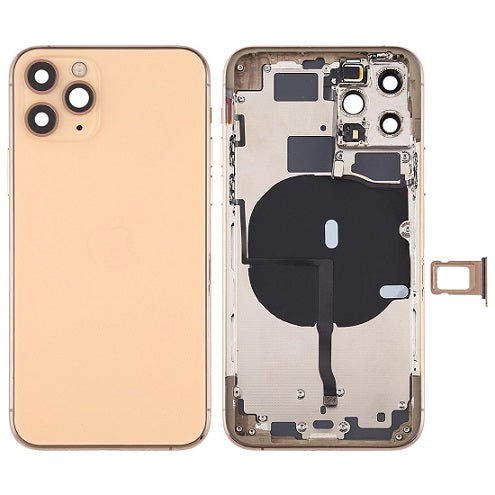 Back Housing With Power Flex Gold No Logo For iPhone 11Pro (Best Aftermarket)